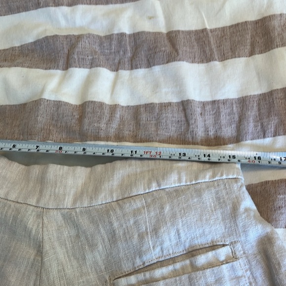 Vivian Shyu Bohemian Beige Wide-Leg Linen Capris  with Tie Waist Size Medium, - Picture 6 of 9